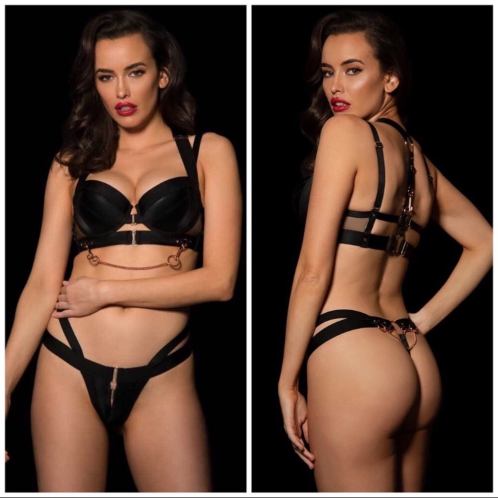 Honey Birdette Kakuro Bondage Bralette 34DDD NWT